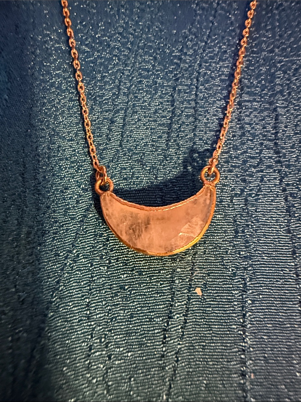 Minimal Crescent Pendant Necklace in Rose Gold sterling silver by Luna NORTE